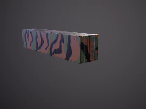 Intermodal Military Shipping Container 40-foot-long 3D Model
