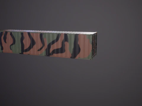 Intermodal Military Shipping Container 40-foot-long 3D Model
