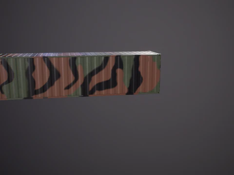 Intermodal Military Shipping Container 40-foot-long 3D Model