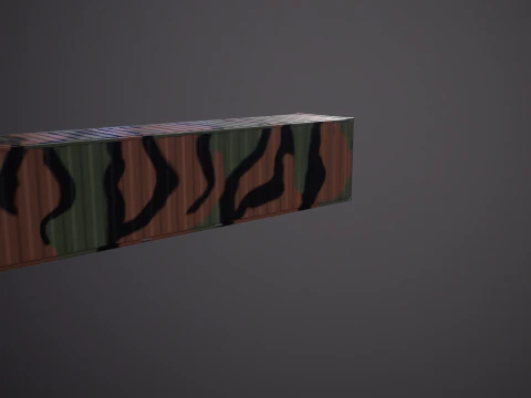 Intermodal Military Shipping Container 40-foot-long 3D Model