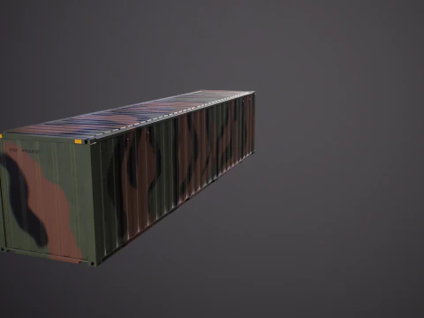 Intermodal Military Shipping Container 40-foot-long 3D Model