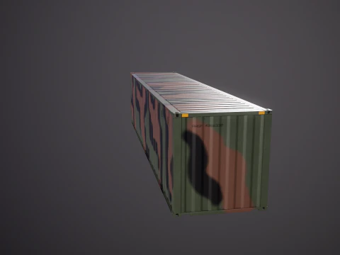 Intermodal Military Shipping Container 40-foot-long 3D Model