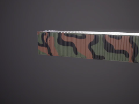 Intermodal Military Shipping Container 40-foot-long 3D Model