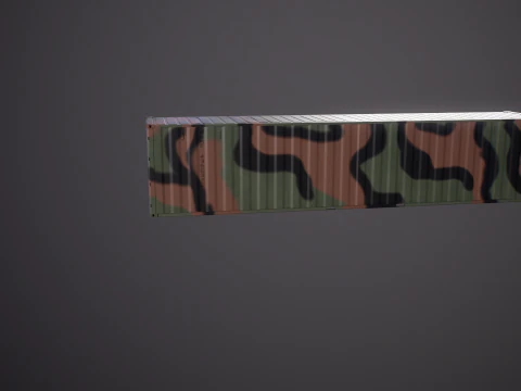 Intermodal Military Shipping Container 40-foot-long 3D Model