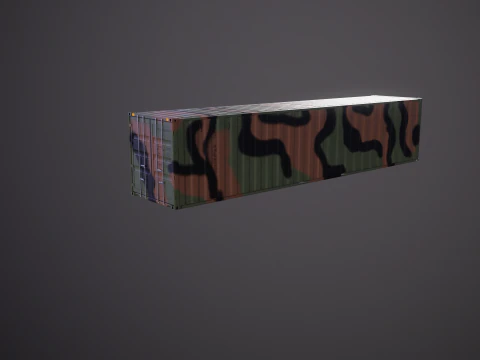 Intermodal Military Shipping Container 40-foot-long 3D Model