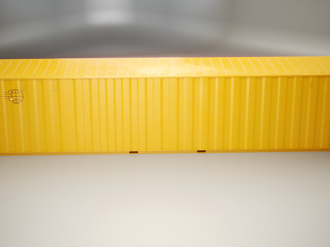 Cont&ecirc;iner Intermodal Amarelo de 40 p&eacute;s de comprimento Modelo 3D
