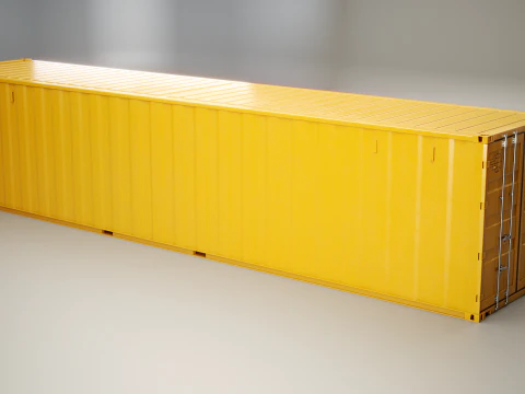 Intermodal Yellow Shipping Container 40-foot-long 3D Model