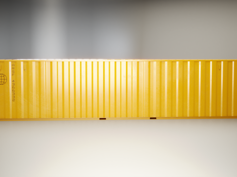 Cont&ecirc;iner Intermodal Amarelo de 40 p&eacute;s de comprimento Modelo 3D