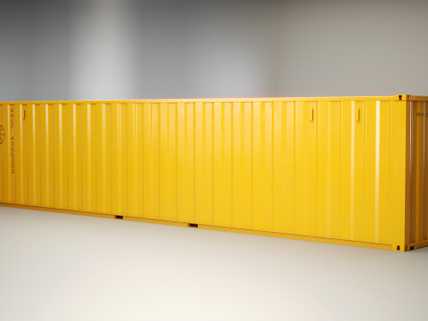 Cont&ecirc;iner Intermodal Amarelo de 40 p&eacute;s de comprimento Modelo 3D