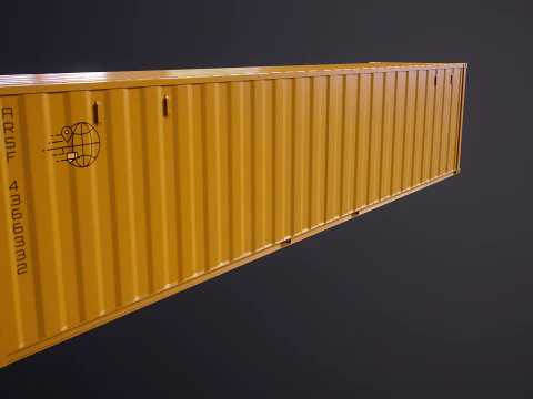 Intermodal Yellow Shipping Container 40-foot-long 3D Model