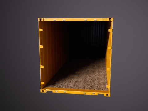 Cont&ecirc;iner Intermodal Amarelo de 40 p&eacute;s de comprimento Modelo 3D