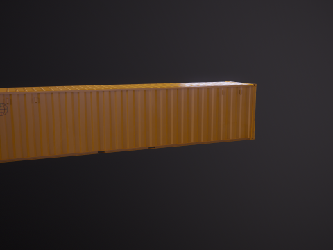 Cont&ecirc;iner Intermodal Amarelo de 40 p&eacute;s de comprimento Modelo 3D