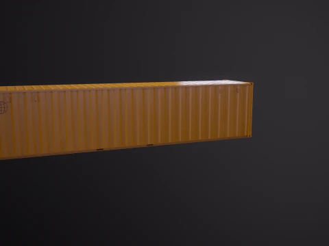 Intermodal Yellow Shipping Container 40-foot-long 3D Model