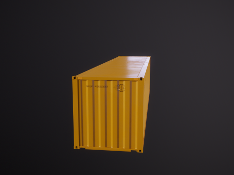 Cont&ecirc;iner Intermodal Amarelo de 40 p&eacute;s de comprimento Modelo 3D