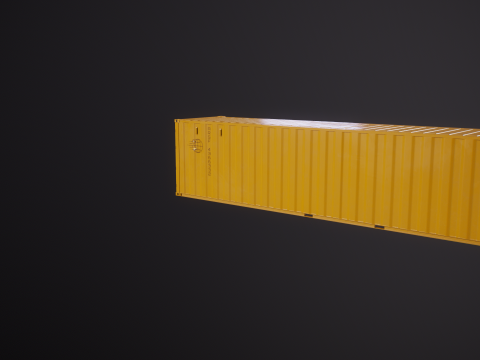 Cont&ecirc;iner Intermodal Amarelo de 40 p&eacute;s de comprimento Modelo 3D