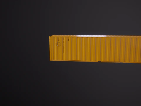 Intermodal Yellow Shipping Container 40-foot-long 3D Model