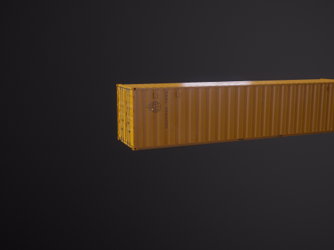 Cont&ecirc;iner Intermodal Amarelo de 40 p&eacute;s de comprimento Modelo 3D