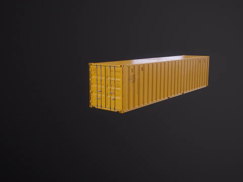 Intermodal Yellow Shipping Container 40-foot-long 3D Model