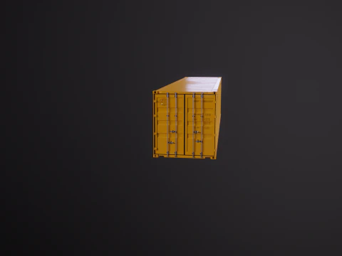 Intermodal Yellow Shipping Container 40-foot-long 3D Model