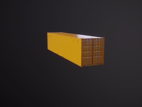 Cont&ecirc;iner Intermodal Amarelo de 40 p&eacute;s de comprimento Modelo 3D