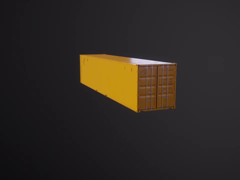 Intermodal Yellow Shipping Container 40-foot-long 3D Model