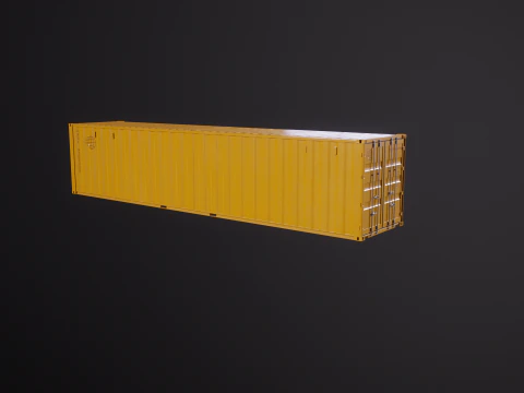 Intermodal Yellow Shipping Container 40-foot-long 3D Model