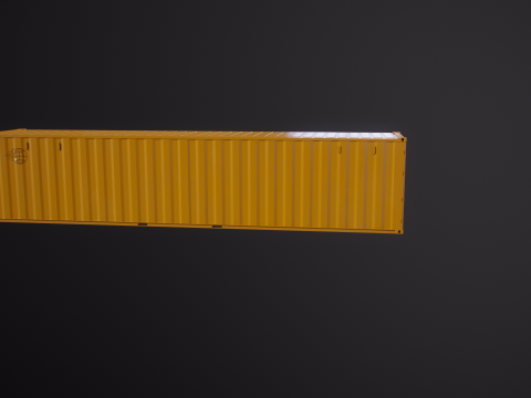 Cont&ecirc;iner Intermodal Amarelo de 40 p&eacute;s de comprimento Modelo 3D