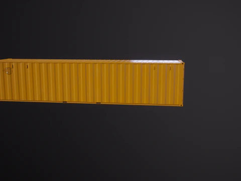 Intermodal Yellow Shipping Container 40-foot-long 3D Model