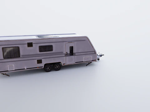Roulotte da campeggio sporca a 2 assi Modello 3D