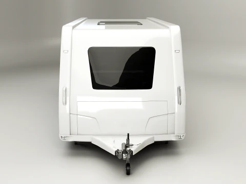 Long 2-axle Camping Caravan 3D Model