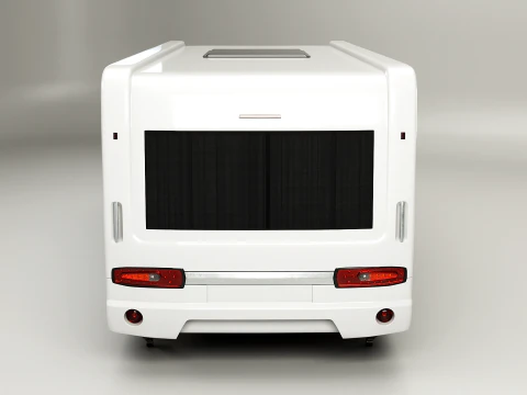 Long 2-axle Camping Caravan 3D Model