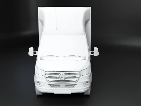 Mercedes Sprinter Тентованный фургон с боковой шторкой без текстур 3D Модель