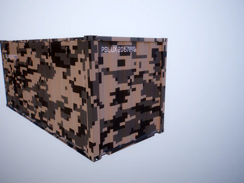 Military Intermodal Shipping Container 20-foot-long 3D Model