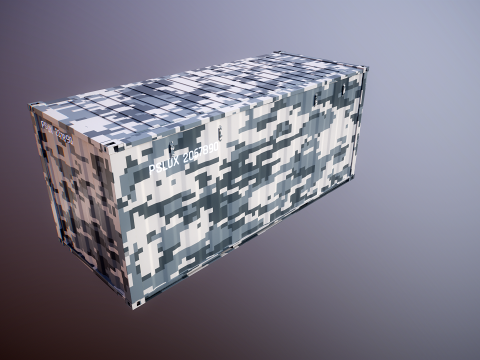 Container militare intermodale lungo 20 piedi Modello 3D