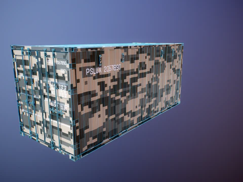 Military Intermodal Shipping Container 20-foot-long 3D Model
