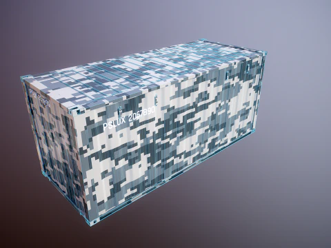 Military Intermodal Shipping Container 20-foot-long 3D Model