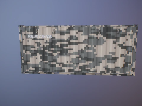 Military Intermodal Shipping Container 20-foot-long 3D Model