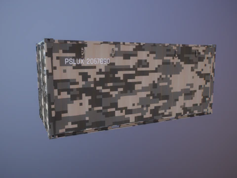 Military Intermodal Shipping Container 20-foot-long 3D Model
