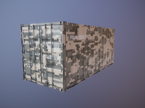 Container militare intermodale lungo 20 piedi Modello 3D