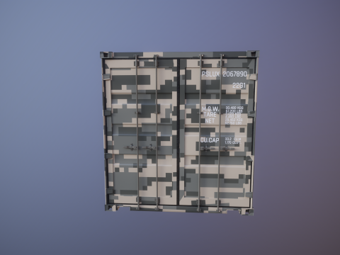 Container militare intermodale lungo 20 piedi Modello 3D