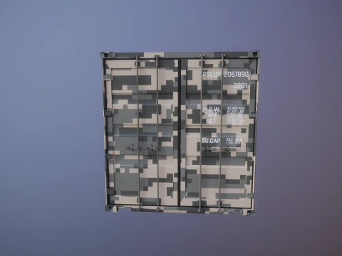 Military Intermodal Shipping Container 20-foot-long 3D Model