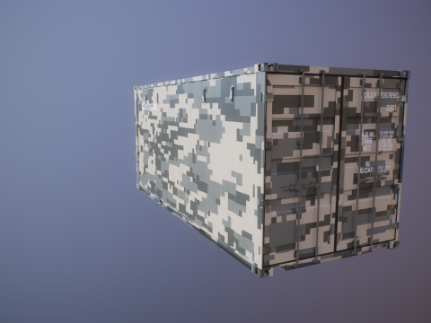 Container militare intermodale lungo 20 piedi Modello 3D