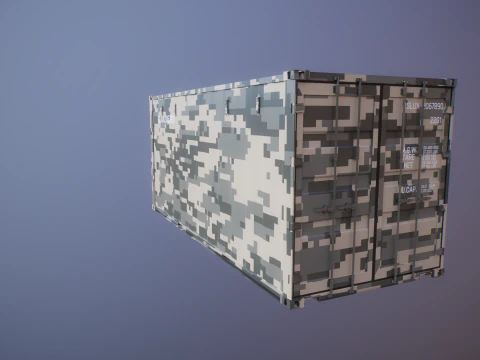 Military Intermodal Shipping Container 20-foot-long 3D Model