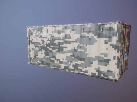 Container militare intermodale lungo 20 piedi Modello 3D