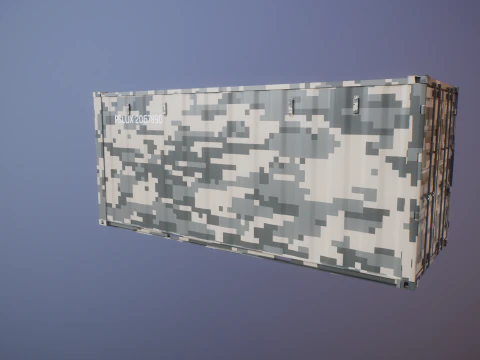 Military Intermodal Shipping Container 20-foot-long 3D Model