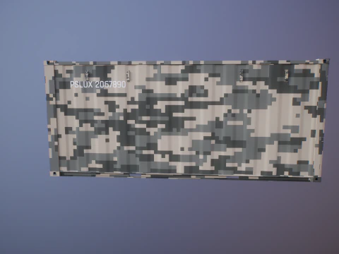 Military Intermodal Shipping Container 20-foot-long 3D Model