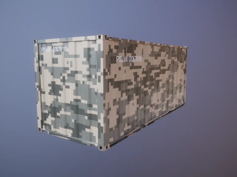 Military Intermodal Shipping Container 20-foot-long 3D Model
