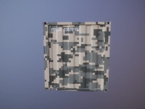 Container militare intermodale lungo 20 piedi Modello 3D