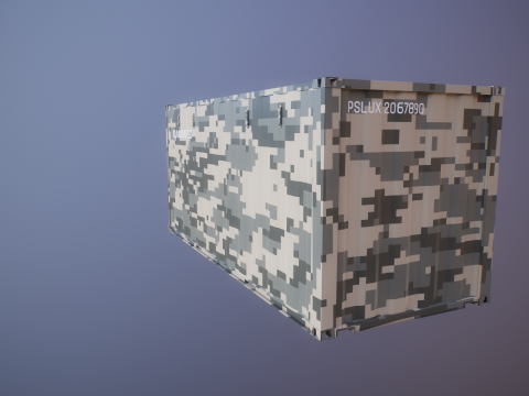 Container militare intermodale lungo 20 piedi Modello 3D