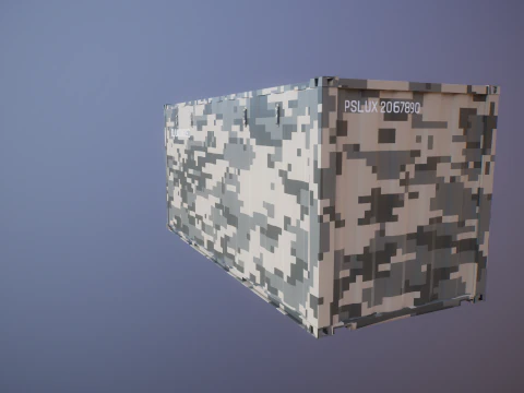 Military Intermodal Shipping Container 20-foot-long 3D Model